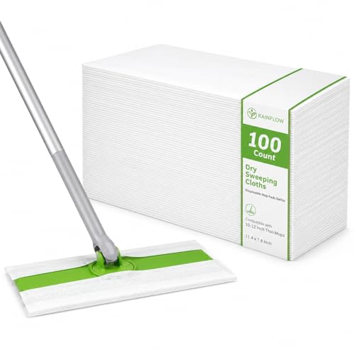 Dry Sweeping Cloths - 100 Count Disposable Mop Pad Refills