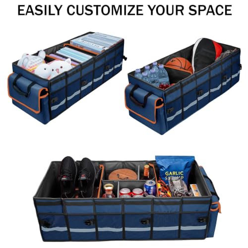 Car Trunk Organizer and Storage with Removable Leakproof Cooler Bag, 6 Removable Dividers for Custom Space, Collapsible Trunk Storage with Non Slip Bottom, Foldable Cover for SUV, Jeep, MPVs - view 4