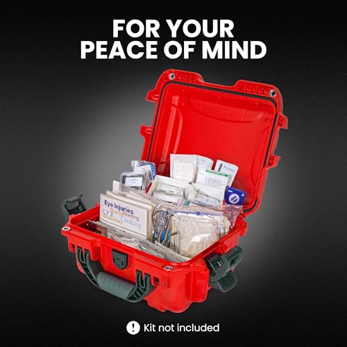 905 Waterproof First Aid Case Empty – Durable, Medical First Aid Organizer Case, IP67-Rated, Dustproof, Impact-Resistant, and Floats (9.4" x 7.4" x 5.5") – Red - view 4