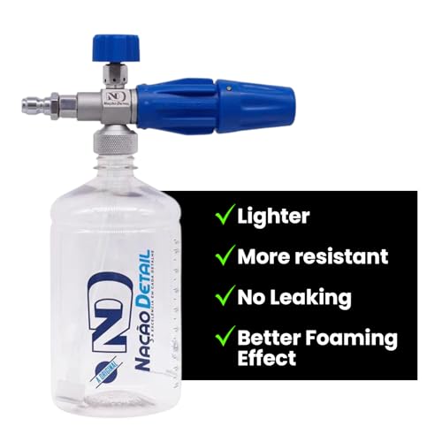 High-Performance Aluminum Snow Foam Cannon Kit - Premium Car Wash Foam Gun with 2 Bottles, Exclusive Filter, and Adjustable Nozzle - Essential Car Cleaning Supplies (Blue) - view 5