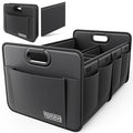 Car Trunk Organizer for SUV, 18.5Gal Large Capacity No-Sag Heavy Duty, Foldable Waterproof Anti-Slip Storage with 12 Pockets, Fit Sedan,Truck, Universal Car Accessories, Black, Large, 2 Compart
