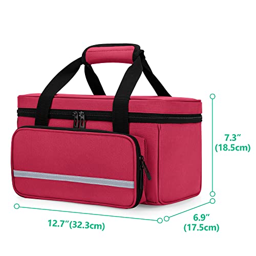 Empty First Aid Kits Case, Family Medical Supplies Storage Bag, Red - view 6