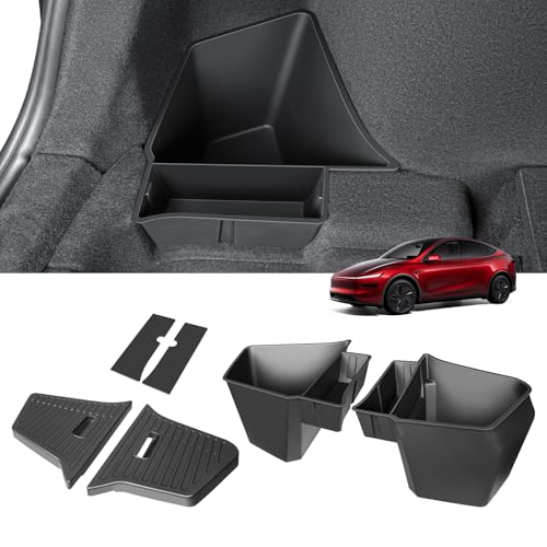 2PCS Rear Trunk Storage Bins with Lids for Tesla Model Y Juniper