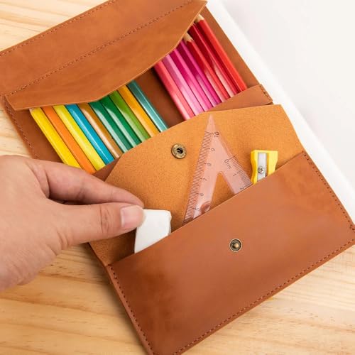 CALLIE Personalized Sketchbook Cover A5 with Storage Pocket | Custom Name on PU Leather Notebooks Cover - Gifts for Teachers Artists Students (Open Book Birth Flower) - view 4