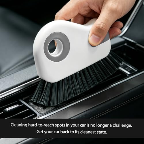 2 PCS 2 in 1 Groove Cleaning Brush, Multifunctional Window Track Cleaner with Hidden Scraper, Hard Bristle Grip Brush Sliding Door Cleaning Tool for Vehicle Home Office (Gray) - view 6