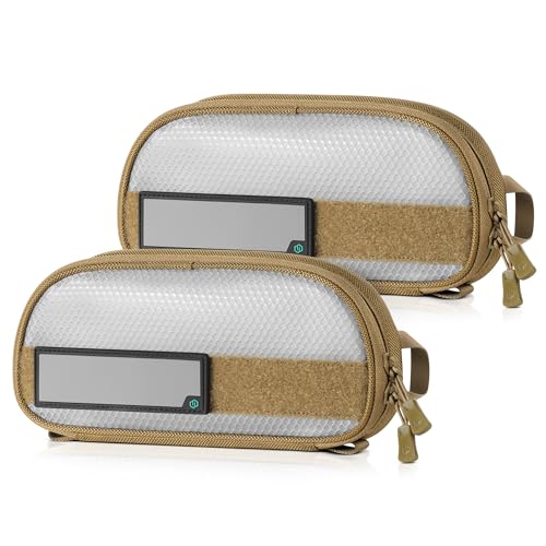 Core Tactical Mesh Zipper Pouch, 10" x 5" Modular EDC Tool Organizer Range Gear Utility Storage Pocket w/Hook Backing, Dump Pouch with Handle, 2-Pack
