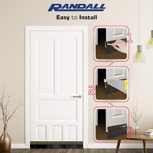 Brown Aluminum Brush Door Sweep for Bottom of Door Exterior, 36 Inch, Metal Door Sweep for Interior & Exterior Doors, Storm Doors, & Screen Doors, Seals Gaps up to 1-1/2", Made in USA - view 4