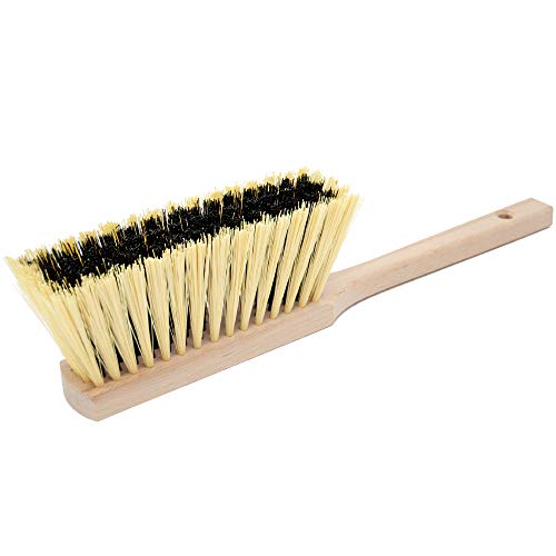 Cleaning Brush, 14.2'' Hand Broom with Medium-Soft Bristles, Wooden Handle, Multi-Purpose Dusting Brush for Home and Professional Use
