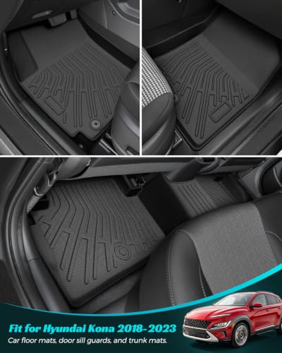 Car Floor Mats for Hyundai Kona 2018-2023 (Gas Only), Black - view 2