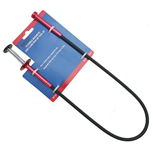 Flexible Claw Pickup Tool with Magnet, 28", 2-in-1 Magnetic Pickup Tool,4-Finger Claw,Rustless Spring,Versatile