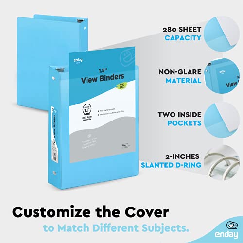 3 Ring Binder 1.5 Inch, Blue Heavy Duty Three Ring Binder, 325 Sheets Capacity - 1.5 Inch Binder for Home School and Office - view 5