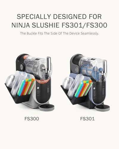 Cup Organizer for Ninja Slushie Machine FS301 & FS300-3-in-1 Side-Mounted Holder for Cups, Lids & Straws - Accessories for Ninja Slushie Machine - view 3