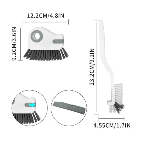 2pcs 2 in 1 Groove Crevice Cleaning Brush Window Track Cleaning Tools,Multifunction Grout Cleaner Tool Crevice Cleaning Brush with Hidden Scraper for Sliding Door Track,Window Sill,Window Seal - view 4
