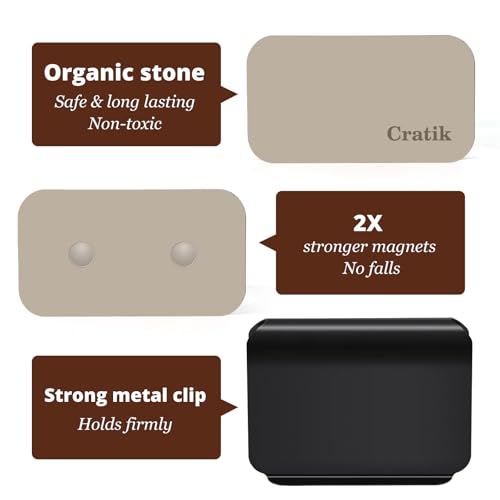 Car Air Freshener - Stone Air Freshener - Car Odor Eliminator for Visor Clip- Natural Scent Starter Kit, Vehicle Scent Diffuser for Cabin, Truck & SUV-Pack of 3 (Teak-Amber-Open Air)-CLIP INCLUDED - view 5