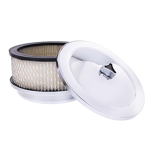 S1106 Chrome 6 ⅜ inch Air Cleaner Assembly, Low Profile, Die-Cast Chrome Plated Wing Nut, Filter Included – One Air Cleaner Assembly - view 5