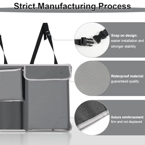 Trunk Hanging Organizer, Backseat Storage Bag, Collapsible Car Interior Accessories with 4 Pockets & 2 Mesh Pouches for Tools, Provide More Storage Trunk Space for SUV, Jeep, MPVs (Grey) - view 2