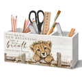 Motivational Leopard Pen Holder Organizer for Desk Accessories