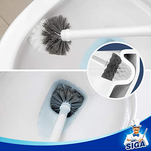 Toilet Bowl Brush and Holder, Sturdy Long Handle, White, 1 Pack - view 5