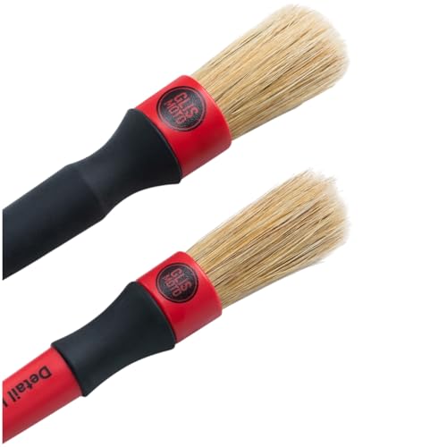 Detailing Boar Brush Set – 2 Piece Car Detailing Brushes with Stiff Boar-Style Bristles | Interior & Exterior Cleaning for Wheels, Engine Bays, Trims & Vents (17cm & 23cm) - view 2