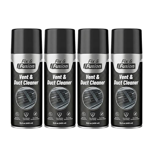 A/C Vent and Duct Cleaner (13.5 oz)| Foaming Spray for Car Air Conditioner | Freshens & Cleans Dust Build-Up | Fast, No-Rinse Formula | Automotive HVAC Refresher & Detailer (4 Pack)