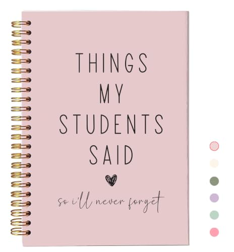 Teacher Gift Spiral Notebook Light Pink, Thank You Gift for Teacher, Teacher Appreciation Gifts, Keepsake Journal, Teacher Notebooks for School Supplies, Home & Office, Spiral Bound 5.5x8.5