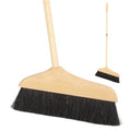 Horsehair Broom for Hardwood Floors, Soft Bristle Indoor Sweeping Brush with Pine Wood Head, Anti-Static Dust Remover for Home Kitchen, 37 Inch Wood Long Handl