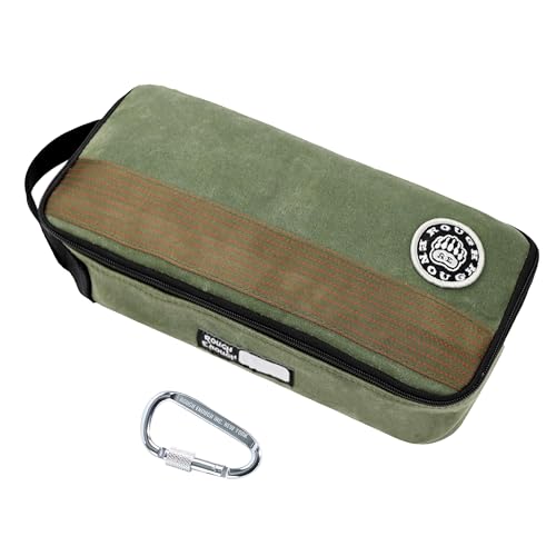 Rough Enough Small Tool Bag, 12 Inch, Heavy Duty Waxed Canvas Pouch, Green