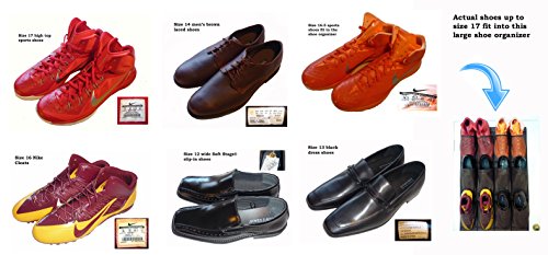 Roomganize Large Over the Door Shoe Organizer for Mens Sneakers (Bison brown) - view 2