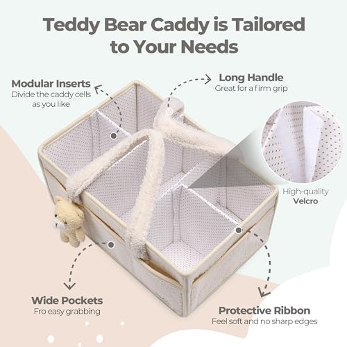 Baby Diaper Caddy Organizer with Handle, Boy & Girl Shower Gift Basket, Portable Diaper Storage Basket Bin for Wipes, Newborn Baby Essentials Registry Search Must Haves, Car Caddy Organizer - view 4