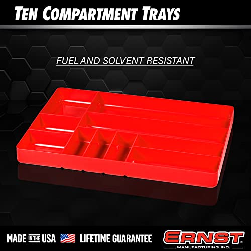 ERNST Tool Organizer Tray, Green, 10-Compartments, Storage, Garage, Workshop, Organization, Tools, Equipment, Heavy-Duty, Durable, Industrial, Workbench, Efficient Storage - Made in the USA - view 4