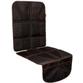 Car Seat Protector - Waterproof Seat Covers for Infant & Cars - Non-Slip 8-Layer Protector - Rear Shield with Mesh Pockets - Black with Red Stitching, Universal Fit
