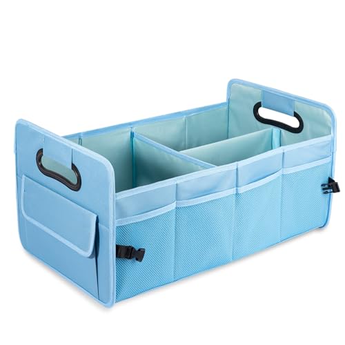Car Trunk Organizer, Collapsible Car Organizers and Storage Light Blue
