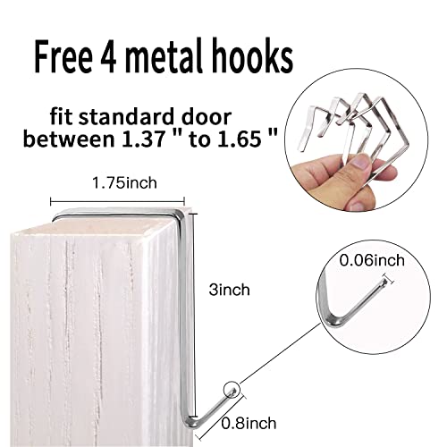 1 Pack 35 Clear Crystal Pockets Large Hanging Shoe Organizer Over The Door Shoe Rack for Closet Door Storage Shoe Holder Hanger, 4Hooks, white (67.7'' x 26.4'') - view 4