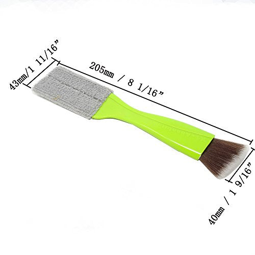 Double Ended Portable Cleaning Brush Mini Hand Held Magic Brush Duster for House, Car, Office (Light Green) - view 4