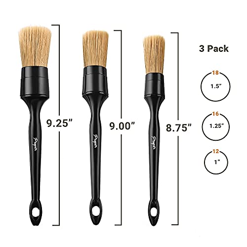 5 Pack Detailing Brush Set Bundle (3 Natural Boars Hair Brushes + 2 Ultra Soft Brushes) - view 6