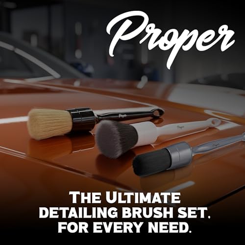 Premium Car Detailing Brush Set - Complete 6 Pack Kit - 2 Boar's Hair, 2 Ultra Soft, 2 Synthetic Bristles - Car Detail Brush for All Surfaces, Leather Seats, Air Vents, Wheels & Emblems, and More - view 7