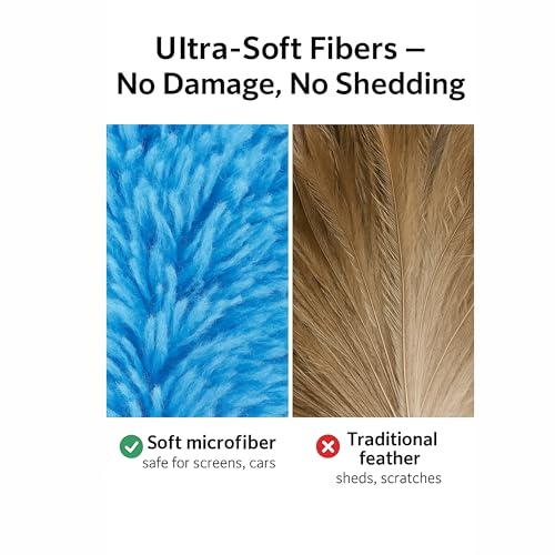 Microfiber Duster - 22'' Ceiling Fan Cleaner Duster, Dust Brush for Cleaning Window Blinds, Ceiling Fans, Furniture & Cars, Reusable Dust Remover Wand, Washable & Flexible Duster - view 5