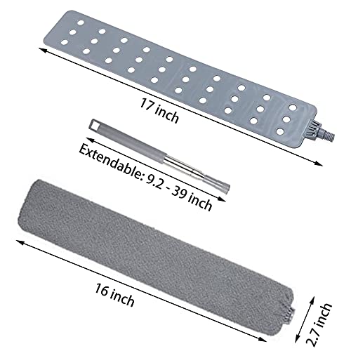Upgraded Under Appliance Cleaning Gadgets, Microfiber Gap Duster, Skinny Flat Duster with Extendable Pole 26-55 Inches, Suitable for Underneath Cleaning of Furniture, Fridges, Couch, Stove, Bed - view 3