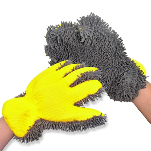 Car Wash Mitt,Microfiber Scratch Free,Detailing Cleaning Gloves,2Pack