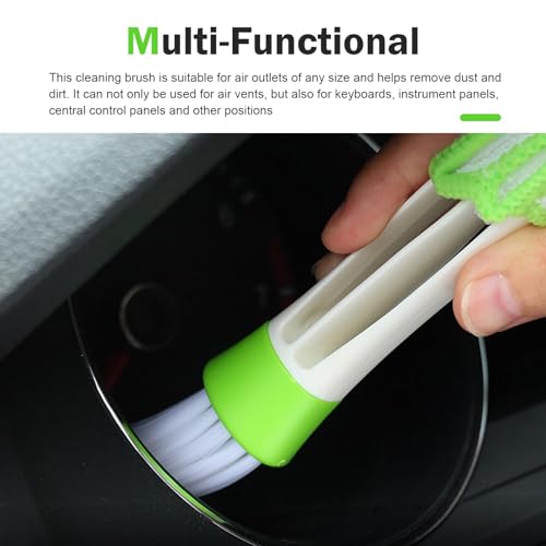 3 PCS Mini Car Air Vent Gap Duster Brush, Double Ended Soft Bristle Dashboard Window Blind Duster, Deep Cleaning Car Interior Dust Remover Tool for Most Cars SUVs Trucks (Green) - view 6