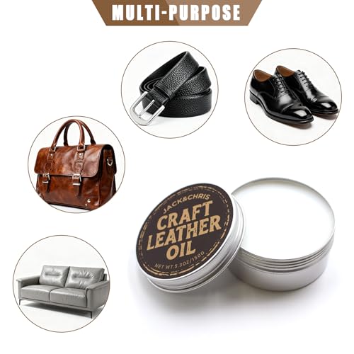 Leather Cleaner and Conditioner, Mink Oil with Brush & Glove, Soften & Protect Leather for Car Seat, Couch, Shoes - view 3