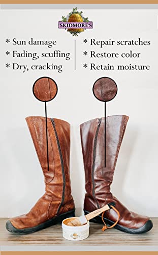 Skidmore’s Leather Cream: All-Natural, Non-Toxic Leather Conditioner - Made in USA Since 1984. Water Repellent Formula Restores Leather Couches, Car Seats, Boots, Shoes, Purses, Bags, and Tack. 6 Oz - view 3