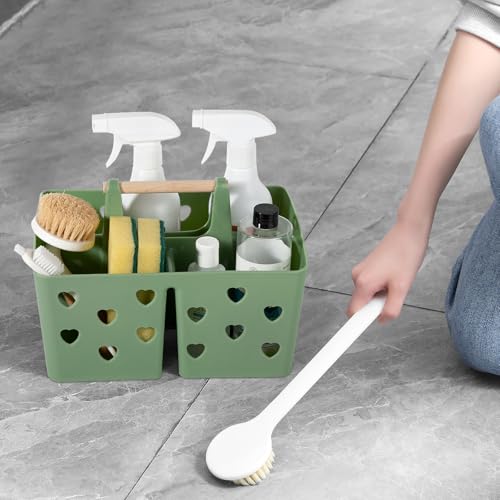 Portable Shower Caddy Plastic Shower Basket Organizer with Handle, Green - view 6