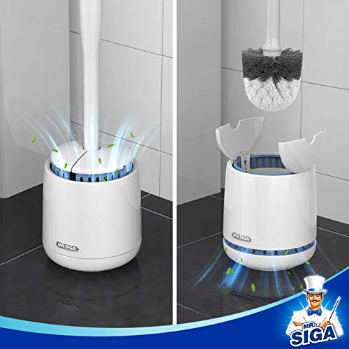 Toilet Bowl Brush and Holder, Sturdy Long Handle, White, 1 Pack - view 4