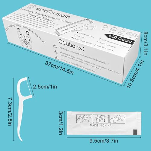Individually Wrapped Floss Picks 500 Pcs Disposable Bulk Pack - view 2