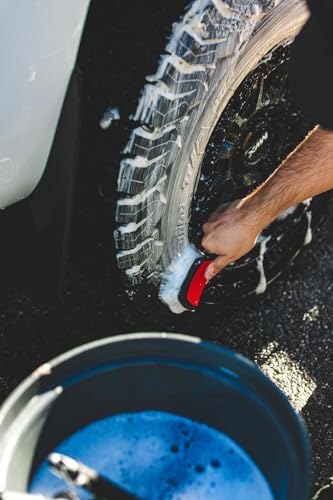 ProGrip XL Tire Brush - Ergonomic ProGrip Handle - Stiff Synthetic Bristles to Cut Through Grime - Red and Black - view 6