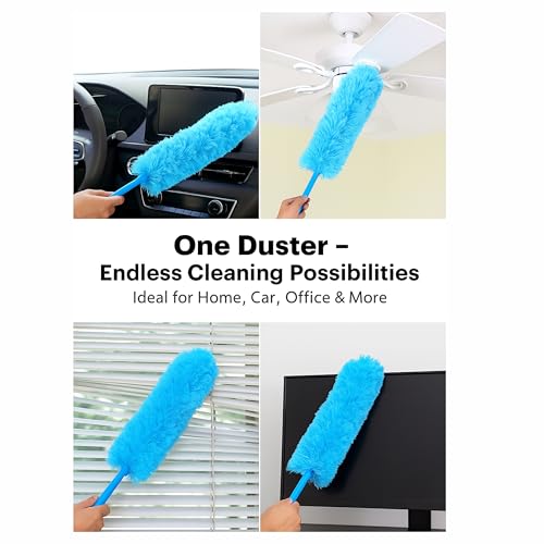 Microfiber Duster - 22'' Ceiling Fan Cleaner Duster, Dust Brush for Cleaning Window Blinds, Ceiling Fans, Furniture & Cars, Reusable Dust Remover Wand, Washable & Flexible Duster - view 7