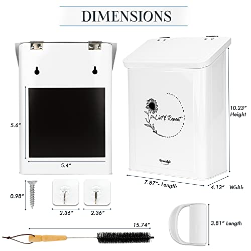 Metal Magnetic Lint Bin for Laundry Room Decor - Laundry Room Trash Can with Dryer Lint Brush for Dryer Vent – Metal Laundry Lint Bin with Clothes Lint Roller - view 2
