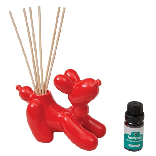Balloon Dog Reed Oil Diffuser, Eclectic Shelf Decor for Home Dorm or Apartment, Fragrant Bathroom Air Freshener, Unique Housewarming Gifts