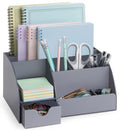 Grey Desk Organizer, 9 Compartments, Office Supplies and Desk Accessories Organizer, Office Decor Desktop Organizer (Gray)